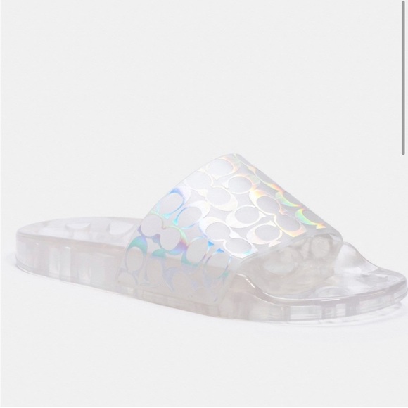 Coach Shoes Coach Ugo Clear Iridescent Jelly Slides Sandals Poshmark